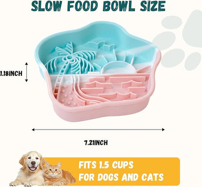 WUGO Silicone Slow Lick Mat Silicone Slow Feeder Dog Bowls for Dogs and Cats with Suction Cups Dog Puppy Lick Mat Pat Dog Toys to Keep Them Busy