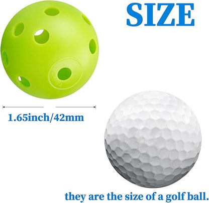 12Pcs Cat Ball Toy, Low Noise No Bells Holey Plastic Cat Balls, Funny Interactive Cats Toys for Indoor Cats, Firm Toy Balls for Kitten Puppy Ferret Bird (1.65", Green)
