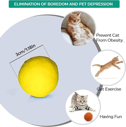 Premium Soft Pom Pom Balls for Kittens - Lightweight, Interactive, Assorted Colors - Plush Toy for Kitten Training and Play - Pet Products for Cats (Mixed Sizes 20 Balls)