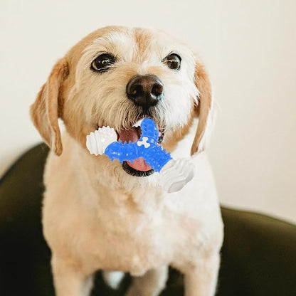 POPETPOP Dog Chew Toy Bone 4.72 Inch Durable Nylon Teeth Grinding Squeaky Interactive Pet Toy for Small Puppies and Medium Dogs Oral Health
