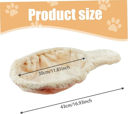 Cat Hammock Cat Bed 17in Dia Spoon-Shape Large Cat Tree Hammock Soft Scratch-Proof Cat Tree Replacement Parts Washable Easy to Install Cat Tree Attachments Beige