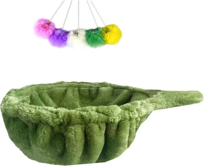 SHENGOCASE 13" Green Nest Basket Lounger Hammock Bed Replacement for Cat Tree Tower, 5-Pack Hanging Toys, Cat Tree Accessories Hammock Attachment (Medium 1pc, Green)