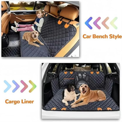 Dog Car Seat Cover for Toyota Tacoma Access Cab 2012-2023,Car Dog Mat for Back Seat Dog Hammock with Mesh Window Scratch Proof Nonslip Waterproof Durable Machine Washable,Grey