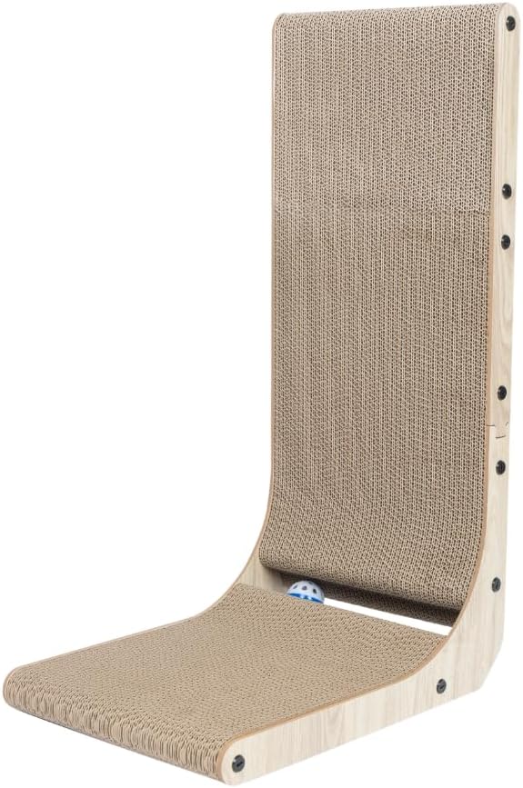 Best Pet Supplies Catify Cat Scratcher, Fun Interactive Scratchers, Posts, Poles, Claw Safe, Furniture Saver Indoor Play Support Natural Cat Behaviors Heavy Duty - L-Shape Scratcher, 16.5 x 11.4