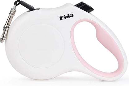 Fida Retractable Dog Leash, 16 ft Dog Walking Leash for Small Dogs up to 26lbs, Tangle Free, White