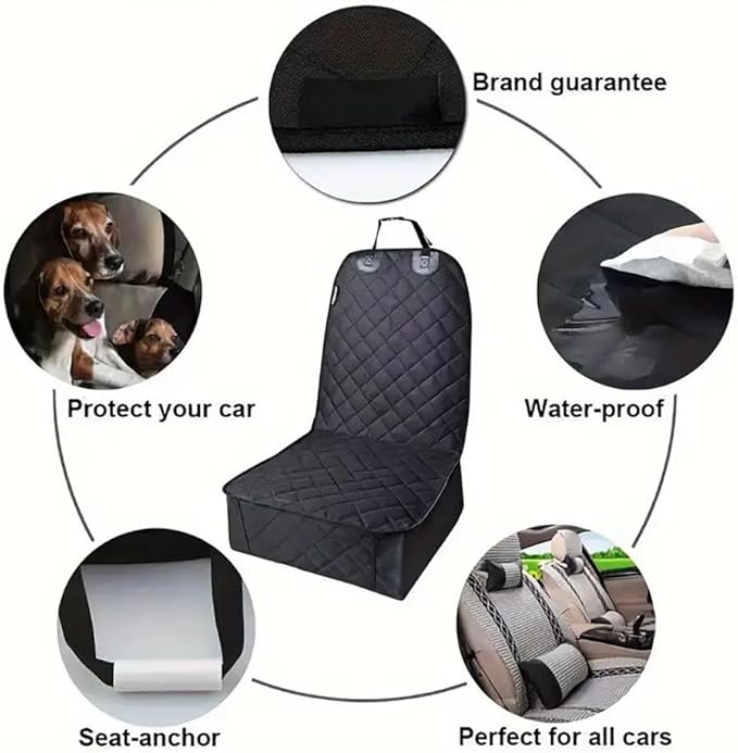 Dog Car Seat Cover for Back Seat for Toyota bZ 2026, Back Seat Pet Bed Mat for Travel, Waterproof Nonslip, Easy to Clean Up,A-Front Seats