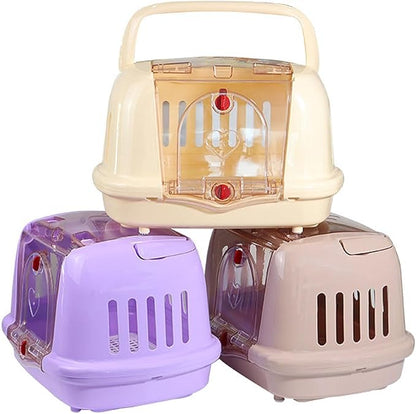 Dog Kennel Pet Carrier Lightweight Hard Sided for Dog Cat Kitten Camping, Purple