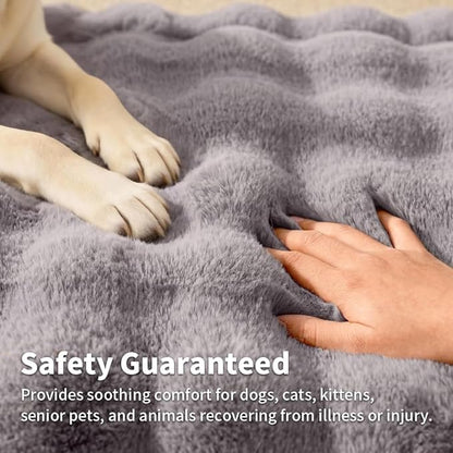 Large Dog Bed Mat, Extra Large Plush Faux Fur Washable Pet Bed for Large Dogs, Non-Slip Fluffy Dog Mat – Machine Washable XL Dog Sleeping Pad for Large Breeds, 35 x 27 Inch Grey