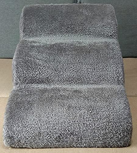 Dog Stairs Ramp for High Bed and Couch, SHUAIGUO Non Slip Pet Ramp Steps with Removable Cover, Extra Wide Pet Ramp with High Density Foam for Small Dog Cat, 3-Tiers