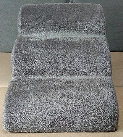Dog Stairs Ramp for High Bed and Couch, SHUAIGUO Non Slip Pet Ramp Steps with Removable Cover, Extra Wide Pet Ramp with High Density Foam for Small Dog Cat, 3-Tiers