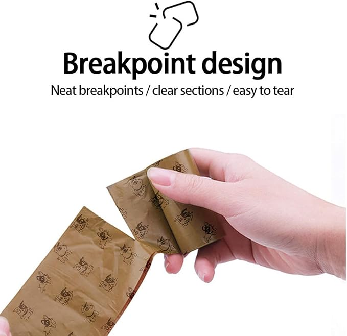 Dog Poop Bags Rolls, Coffee Scent Biodegradable Brown, Large 9x13 Inch With Dispenser, Leakproof & Easy Tear 240 Count (16 Rolls) for Outdoor Dog Walking