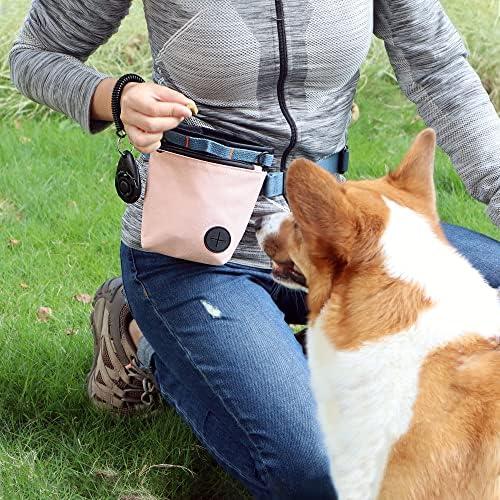 Dog Treat Pouch with Pet Training Clicker, Dog Training Treat Pouch Kit, Magnetic Closure, Hands-Free Training (Pink) - Image 6
