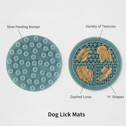 Food-Grade Silicon Circle Shaped Dog Lick Mat for Easy and Fun Bath | Lick Mat Dog Washing Distraction Device | Dog Care and Training Helpful for Pet Treats - 16.5x16.5 cm with Suction