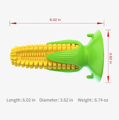 Carllg Puppy Teething Chew Toys, Dog Chew Toys - Corn Stick Tough Toys for Training and Cleaning Teeth, Squeaky Suction Cup Toothbrush Interactive Toy for Small Medium Dog