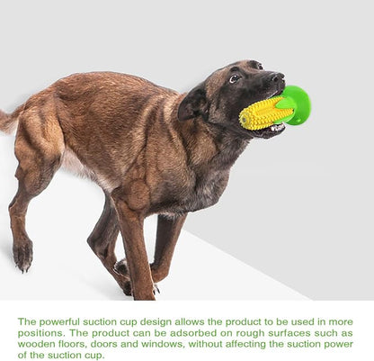 Carllg Puppy Teething Chew Toys, Dog Chew Toys - Corn Stick Tough Toys for Training and Cleaning Teeth, Squeaky Suction Cup Toothbrush Interactive Toy for Small Medium Dog