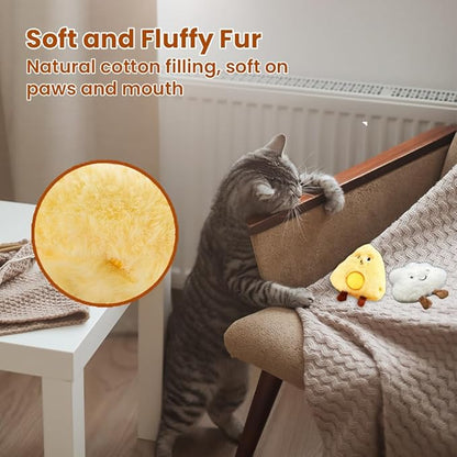 4 Pack Catnip Toys, Soft Stuffed Crinkle Cat Toys for Indoor Cats, Interactive Cute and Durable Kitten Toy, Cat Kicker for Kitten Exercise 4 Inches for All Breeds
