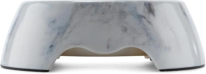 Marble Print Melamine Dog and Cat Food and Water Bowl, Non Skid Base, Anti-Slip Pet Feeder Bowls (5.4 Ounce, 13.5 Ounce,27 Ounce)