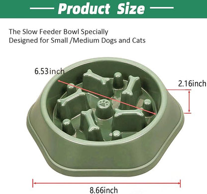 Slow Feeder Dog Bowl,Anti Gulping Healthy Eating Interactive Bloat Stop Fun Alternative Dog Slow Food Feeding Pet Bowl,