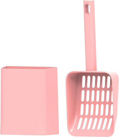 2 in 1 Cat Litter Scoop with Holder Stand Cat Stuff Cat Scooper for Litter Box Cat Accessories Cat Supplies Kitty Pink