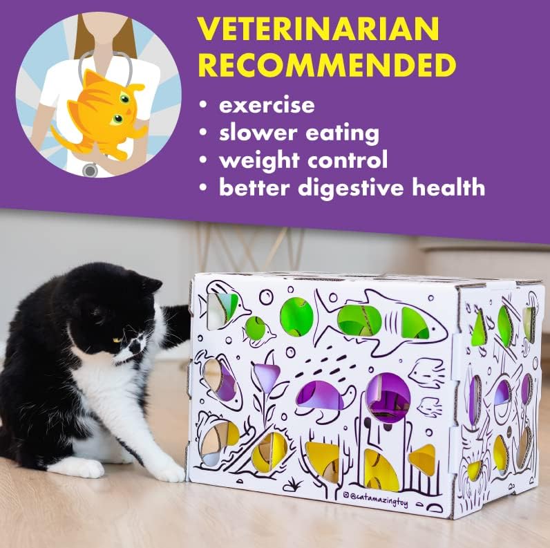 Cat Amazing MEGA – Cat Treat Puzzle Box – Interactive Food Maze – Cat Puzzle Feeder – Treat Box for Indoor Cats – Enrichment Food Toy – Best Cat Toy for Cats! - Image 6