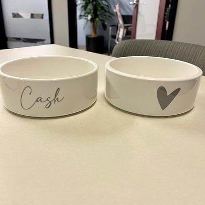 GUANKE Personalized Ceramic Pet Bowls, Custom Small Medium Large Dog Food Dishes, Puppy Cat Rabbit Water Bowl, Custom Name, S/M/L Size for All Pets