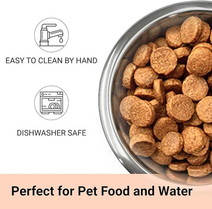 Stainless Steel Dog and Cat Bowls, Pack of 2, Replacement Bowl for Pets (29oz)