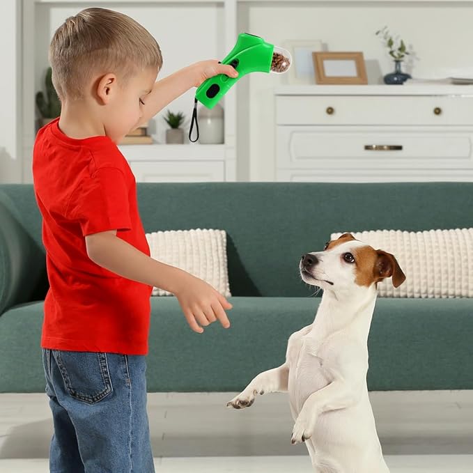 balacoo Dog Snack Catapult Launcher Handheld Pet Treat Shooter for Dogs and Cats Interactive Spring-Loaded Treat Dispenser Toy for Training and Indoor Outdoor Play 7.48X4.33X1.77In