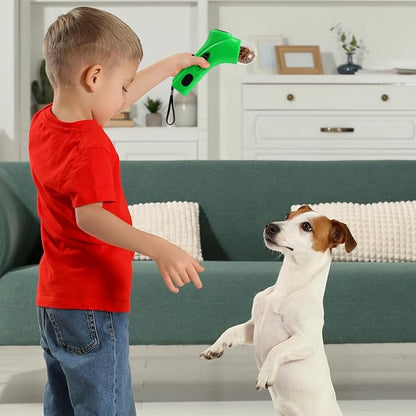 balacoo Dog Snack Catapult Launcher Handheld Pet Treat Shooter for Dogs and Cats Interactive Spring-Loaded Treat Dispenser Toy for Training and Indoor Outdoor Play 7.48X4.33X1.77In