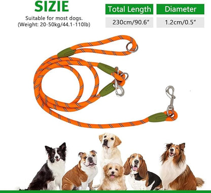pawstrip Hands Free Dog Leash Crossbody Dog Running Leash Handsfree Pet Rope for Hiking Training Heavy Duty Reflective Pet Walking Belt (Orange)