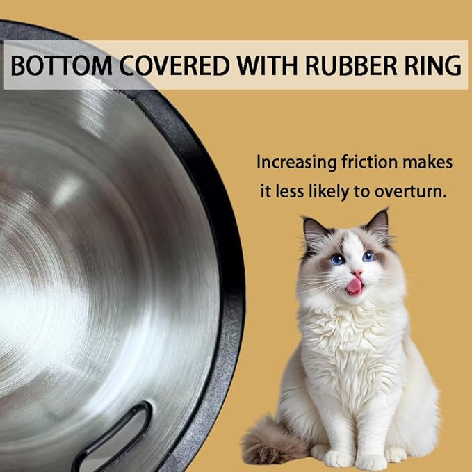 SHSlumex 2Packs Stainless Steel Pet Bowl with Anti-Skid Rubber Base for Small/Medium/Large Pet, Perfect Dish, Dogs Feeder and Water Choice Puppy Cat Kitten