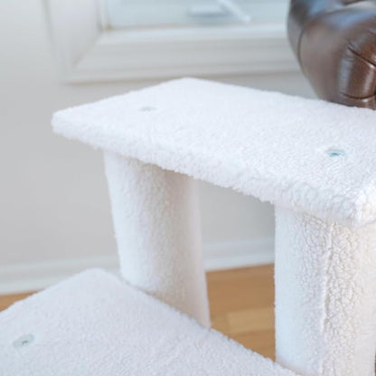 Armarkat Real Wood Pet Steps, 3-steps, B3001, Ivory,17"(W)x25"(D)x25"(H), each platform 9" Deep
