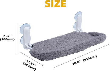 YUNIQUE Cat Window Perch with Cushion Rim, Upturned Edge Bracket, Portable Wall Hammock for Indoor Cat, Grey