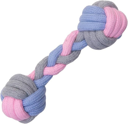 SNUG AROOZ Pastel Knots Rope Dog Toy – Durable Two-Knot Design in Fun Pastel Colors - Perfect for Tugging - Chewing and Interactive Play