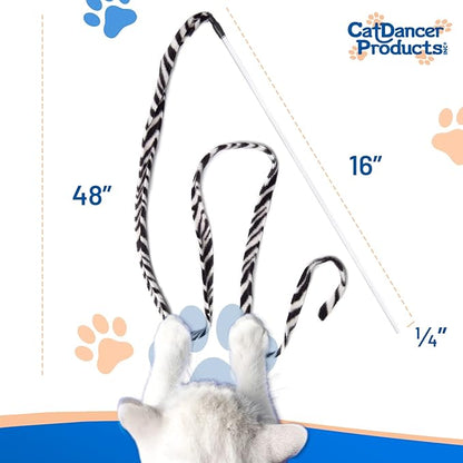 Cat Dancer Products Jungle Cat Charmer, Jungle Wand Toy for Kittens Training, Colorful Ribbon Cat Charmer, Interactive Catcher Wand for Cat Exercise (1 Pack, Multicolor)
