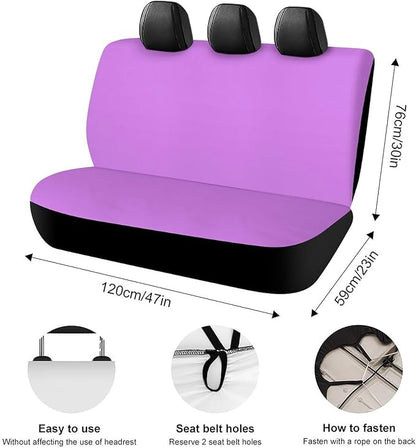 Men's Padded Rear Bench Car Seat Cover, Universal Fit Auto Soft Back Seat Cover, Dirt Proof Dog Car Back Seat Cover for Trucks SUV Compatible with Light Purple