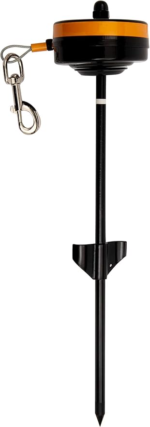 Lixit® Bracket Mount and Stake Retractable Leash Tie Outs for Dogs (Small (Pack of 1), Stake)