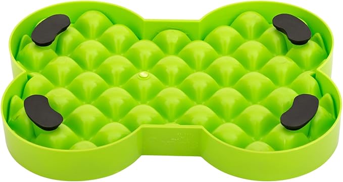 LickiMat Small Slodog Suitable for Wet Food, Raw Food, Kibble and Treats. Perfect Feeder for Small and Medium-Sized Dogs. No Gulp and No Frustration. (Green)