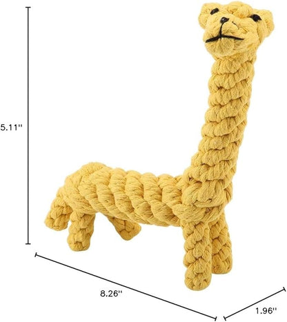 Dog Rope Toy - Cotton Rope Knot Puppy, Pet Puppy Dog Cotton Rope Chew Toys for Teeth Cleaning, Giraffe Design