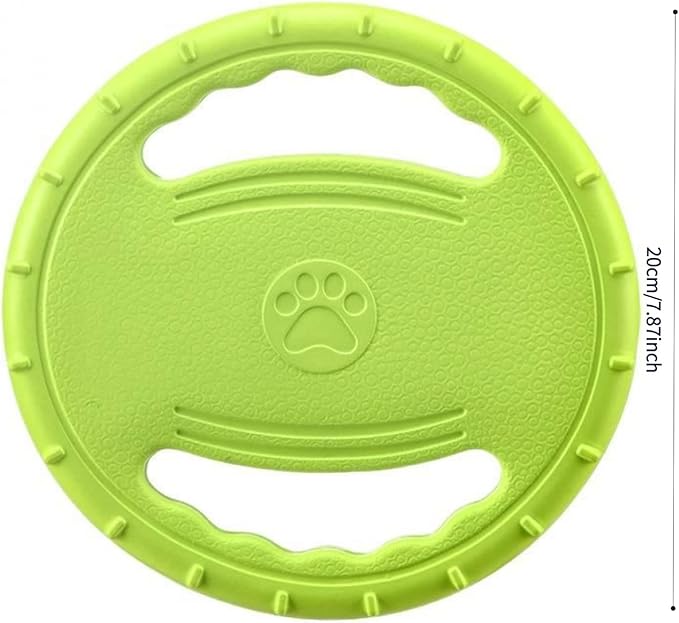 EVA Dog Flying Disc Toy, Durable Interactive Fetch with Dual Grip Holes, Non-Slip Floating Pet Toy for Small Medium Large Dogs, Outdoor Park Beach Play (Green)