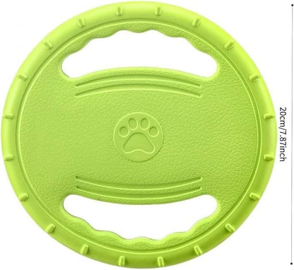 EVA Dog Flying Disc Toy, Durable Interactive Fetch with Dual Grip Holes, Non-Slip Floating Pet Toy for Small Medium Large Dogs, Outdoor Park Beach Play (Green)