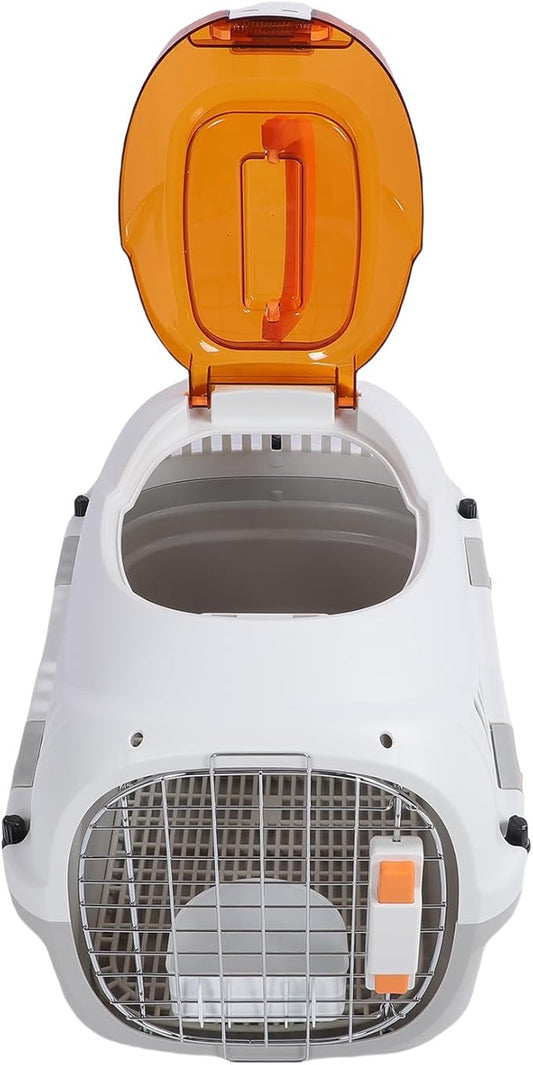 Hard Shell Plastic Pet Airline Crate, Travel Carrier for Cats and Dogs, Backpack Design Carrier with Secure Space, Meets Airline Regulations, Ideal for Outdoors Trip