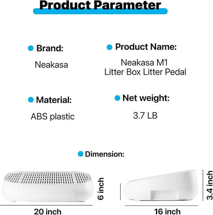 Neakasa Cat Pedal Step Stool with Filter Function, Easy Clean Litter Ramp, Litter Trapper for M1 Open-Top Self Cleaning Cat Litter Box, White