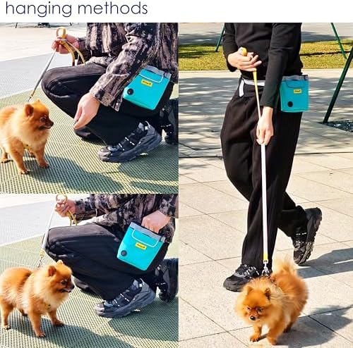 Raisingwell Dog Treat Pouch for Pet Walking and Training with Clicker 2 Cup Silicone Bag Small Fanny Pack Holder for Puppy Snack Dispenser Kit for Leash and Outdoor Use (Green) - Image 5