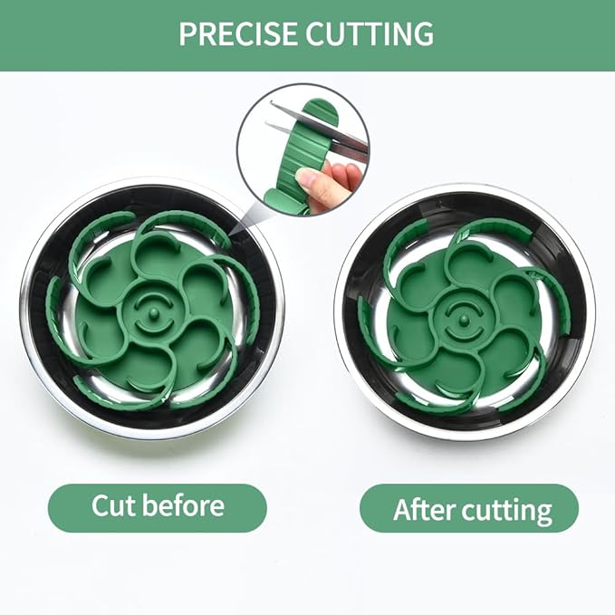 Slow Feeder Dog Bowls Insert,Third Generation upgradedSuper Firm Eating Bowl（Cuttable） for Large Breed and Medium Small Size Compatible with Regular Elevated Metal Glass Dog Bowl (Green)