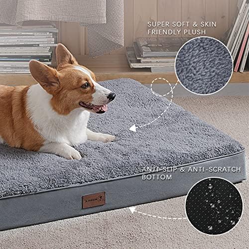 Waterproof Dog Crate Bed for Small Dogs Orthopedic 29x18 Grey - Image 4