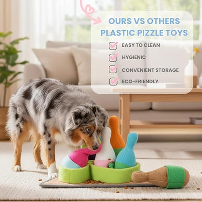 American Brand | Interactive Dog Puzzle Toy | Anti-Boredom & Mental Stimulation | Snuffle Mat for Dogs | Slow Feeding & Enrichment Game | Small, Medium, Large Dogs | Pizza or Bowling (Bowling)