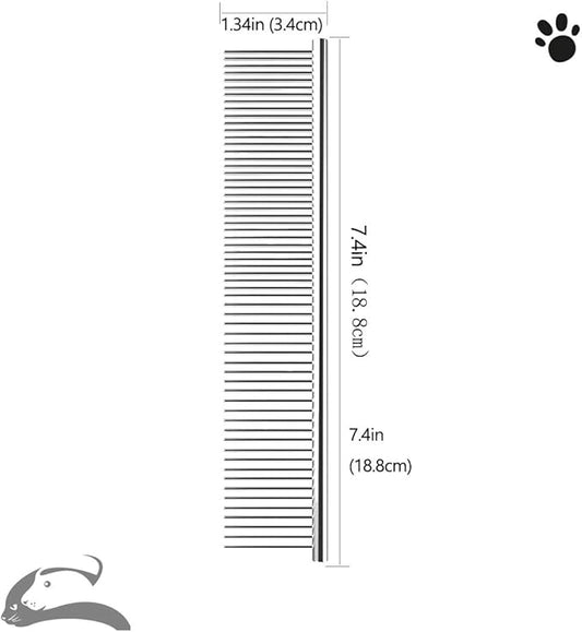 Steel Comb for Dog Grooming,Metal Dog Comb,Metal Combs for Dogs & Cats & Small Dog Grooming,Sorxine Pet Comb for Removing Matted Fur, Knots & Tangles,Shedding (Silver+White)