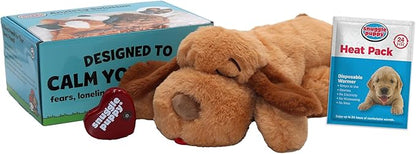 Snuggle Puppy Original Heartbeat Puppy Toy with Real-Feel Pulse & Heat Pack, Plush Dog Comfort Toy for Crate Training, First Nights & New Puppy Transition - Biscuit