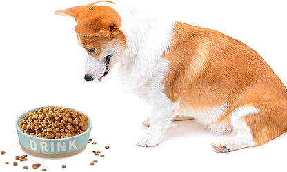 8" Non-Slip Ceramic Dog Bowl, 40 Oz Heavy-Duty Dog Food/Water Dish, Pet Feeding Bowl for Small and Medium Dogs, Food Grade Porcelain Pet Feeder Bowl, Microwave and Dishwasher Safe