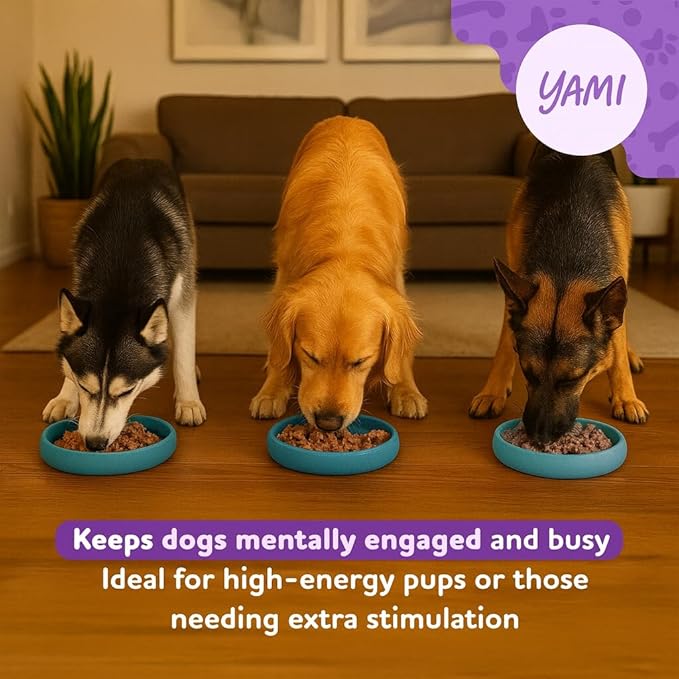 YAMI Dog Lick Bowl, Lick Mat for Dogs, Wet Food Cat Slow Feeder, Freeze Bowl, Enrichment & Puzzle Toy for Anxiety Relief, Food-Grade Silicone, Suction Cups, Dishwasher Fit, for All Breed (Dark Teal)